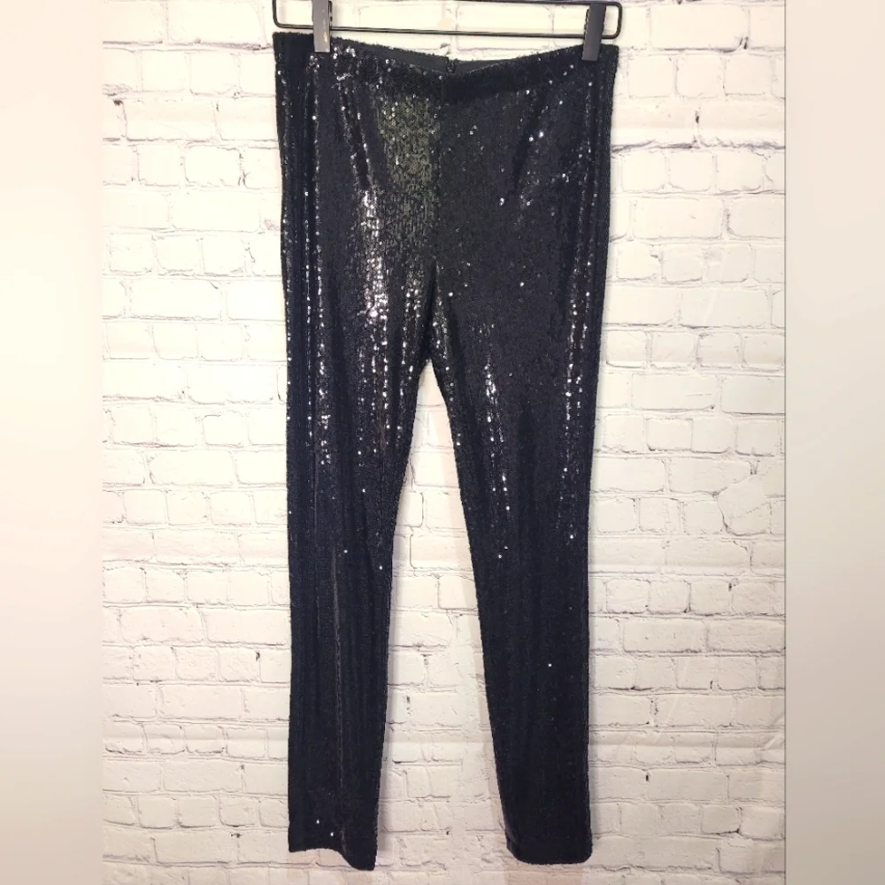 CUPCAKE AND‎ CASHMIER Black Sequins Zip Up Pants Size Small